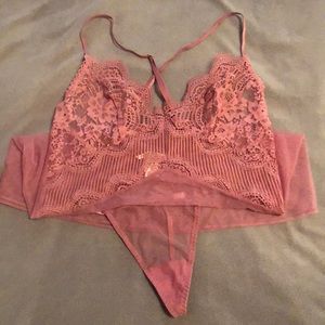 Pink Lace Lingerie Set